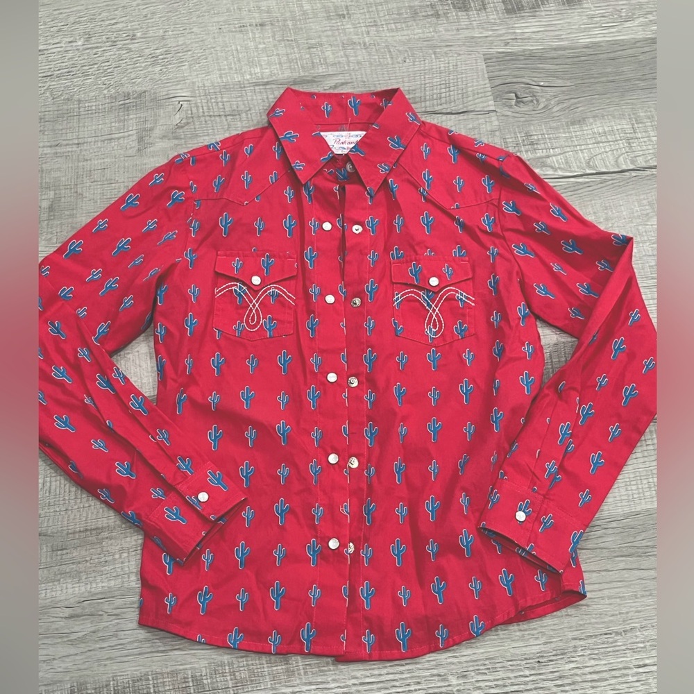 Girls Pendleton button up western shirt with cactus